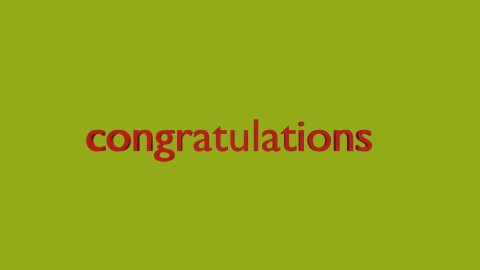 Congratulations text in AR